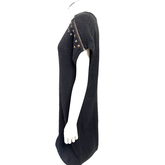 A.N.A. A New Approach 100% Acrylic Black Knitted Dress w Zipper Size L - Picture 2 of 12